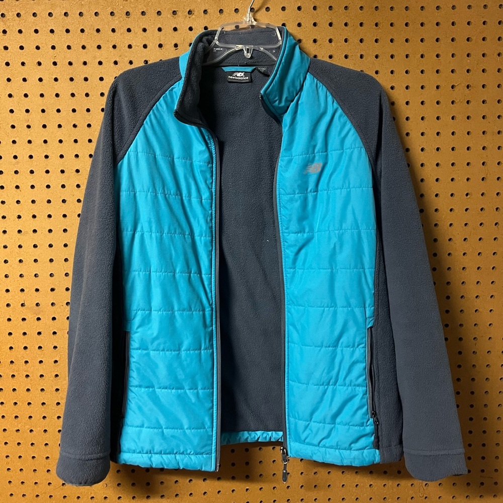 Women's New Balance Fleece Jacket Size:M Color:Teal/Gray